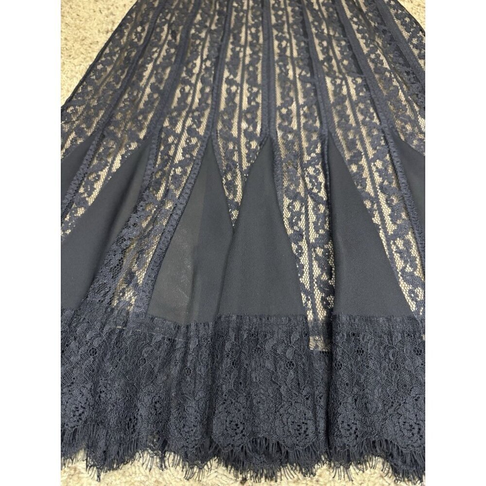 ANN TAYLOR LOFT Black Lacey Skirt Mermaid Gadet Gothic Grunge Chic Classic Sz 4 - Picture 8 of 8